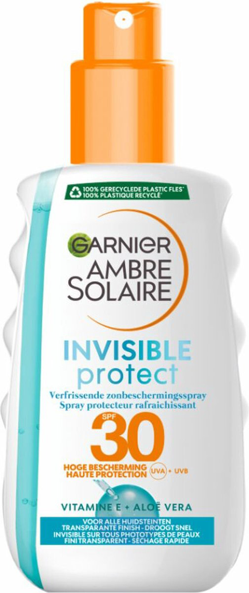 GARNIER AMBRE SOLAIRE NAPVÉDŐ SPRAY 30 FAKTOR INVISIBLE PROTECT 200ML VITAMIN E+ALOE VERA